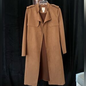 H&M Tan Suede Trench Coat